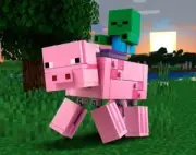 Lego 21157 BigFig Pig with Baby Zombie (Большие фигурки Minecraft, Свинья и Зомби-ребёнок)